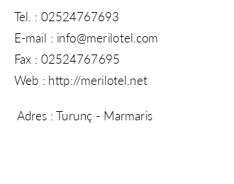Meril Hotel iletiim bilgileri